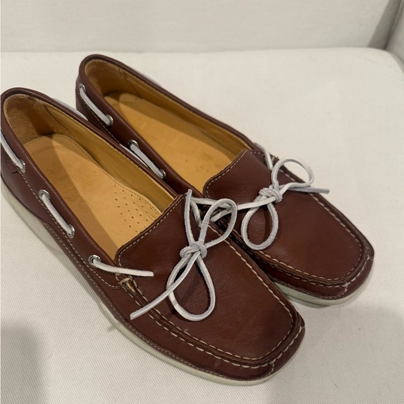 Sperry Top Sider Women's Brown Leather Boat Shoes, Size 7.5M Preppy Y2K - Picture 4 of 7
